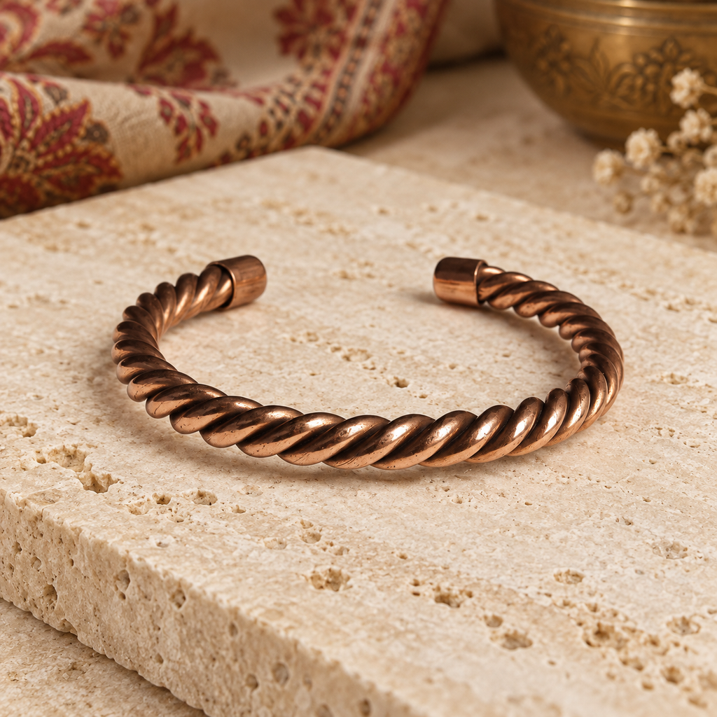Brazalete de Cobre Torcido Importado de India