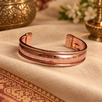 brazalete de cobre importado de India, pulsera oriental ajustable, diseño de espirales